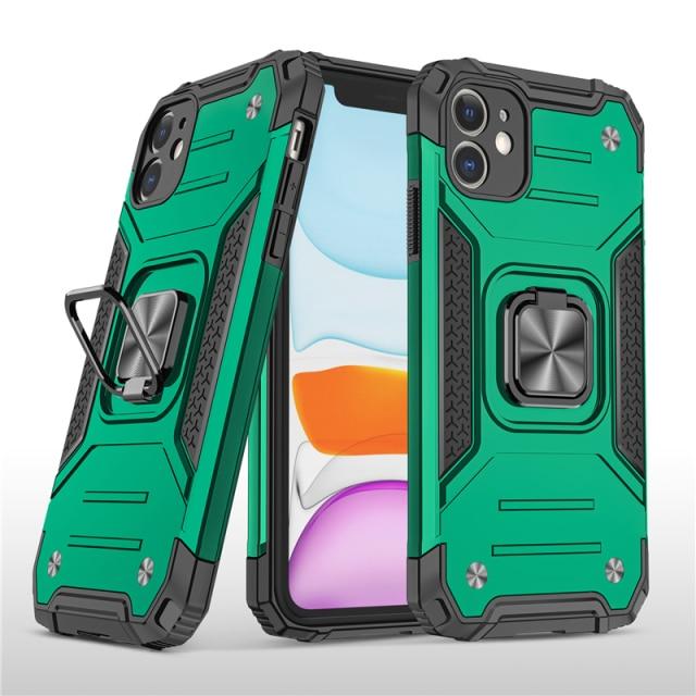 Heavy Duty Magnetic Metal Ring Phone Case