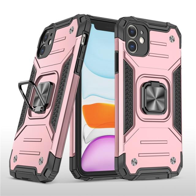 Heavy Duty Magnetic Metal Ring Phone Case